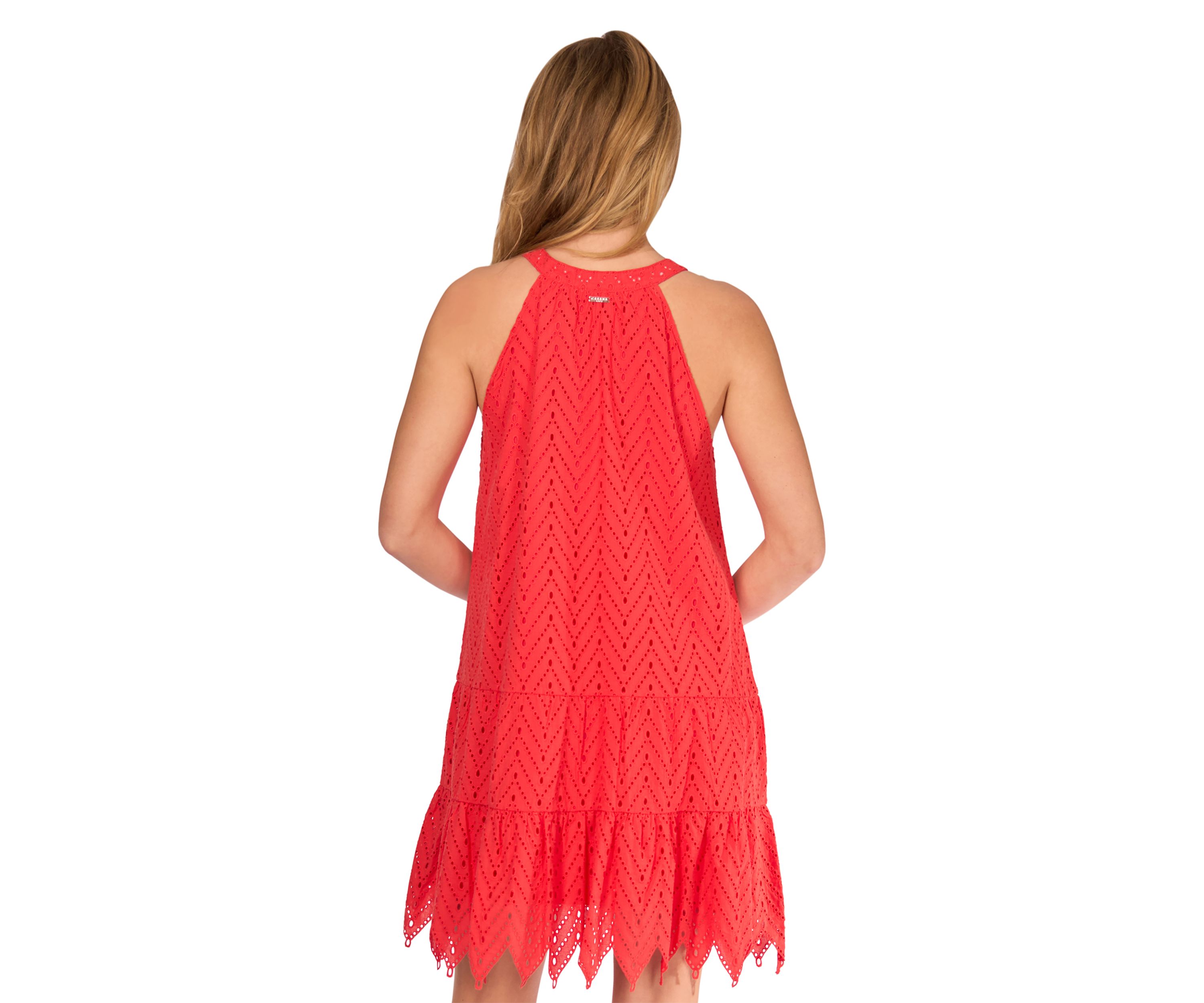 Womens Eyelet Halter Dress