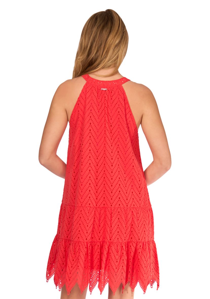 Womens Eyelet Halter Dress
