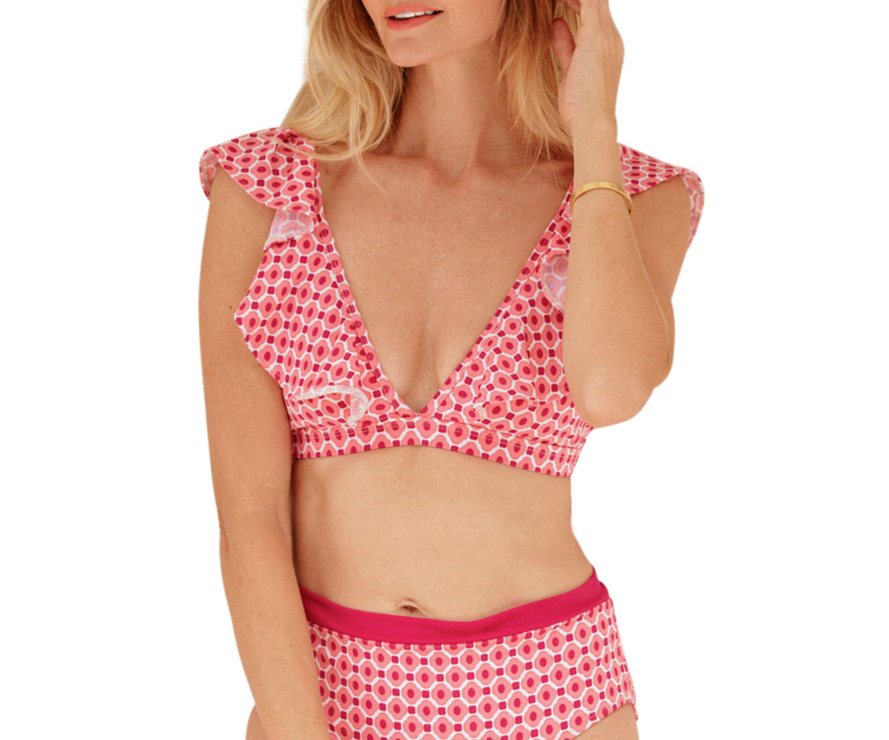 Coral Gables Ruffle Sleeve Tie Bikini Top