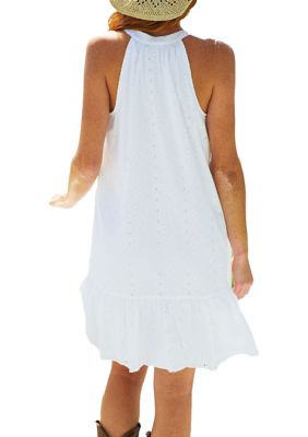 Women's Embroidered Eyelet Halter UPF 50 Dress