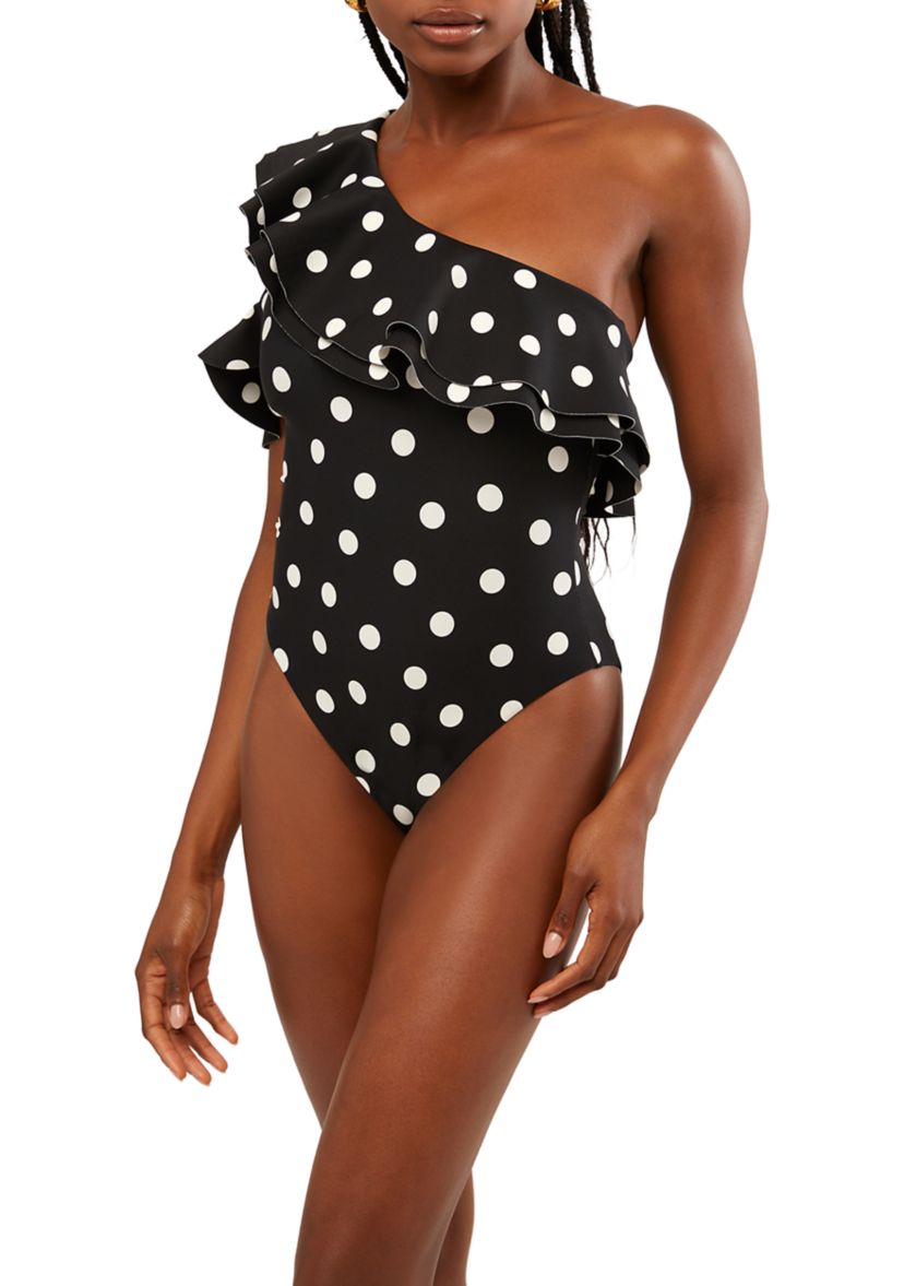 Ruffle Asymmetrical One Piece Swimsuit 