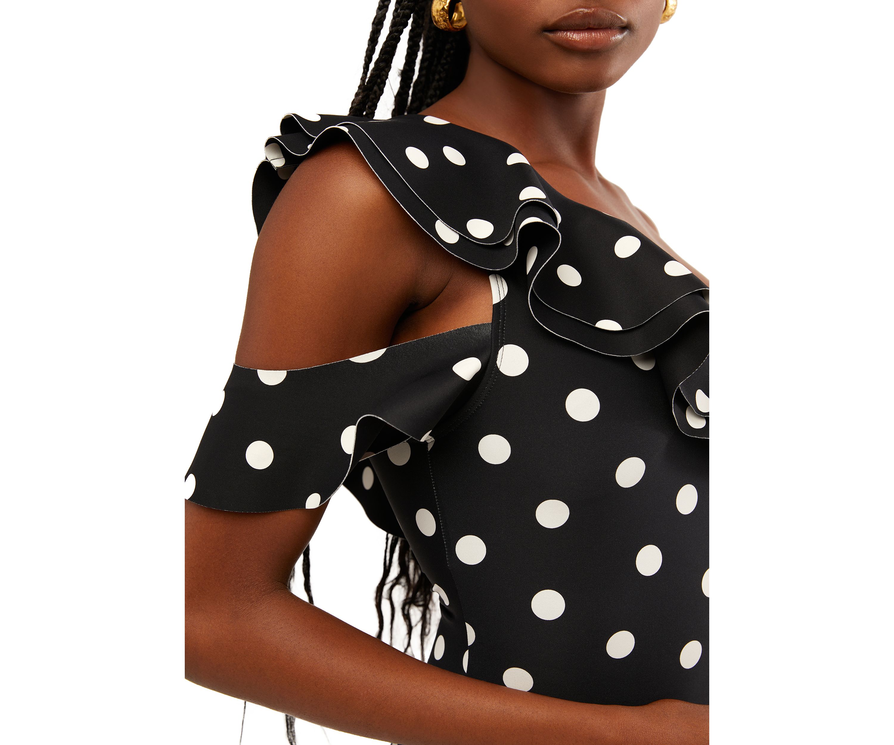 Ruffle Asymmetrical One Piece Swimsuit 