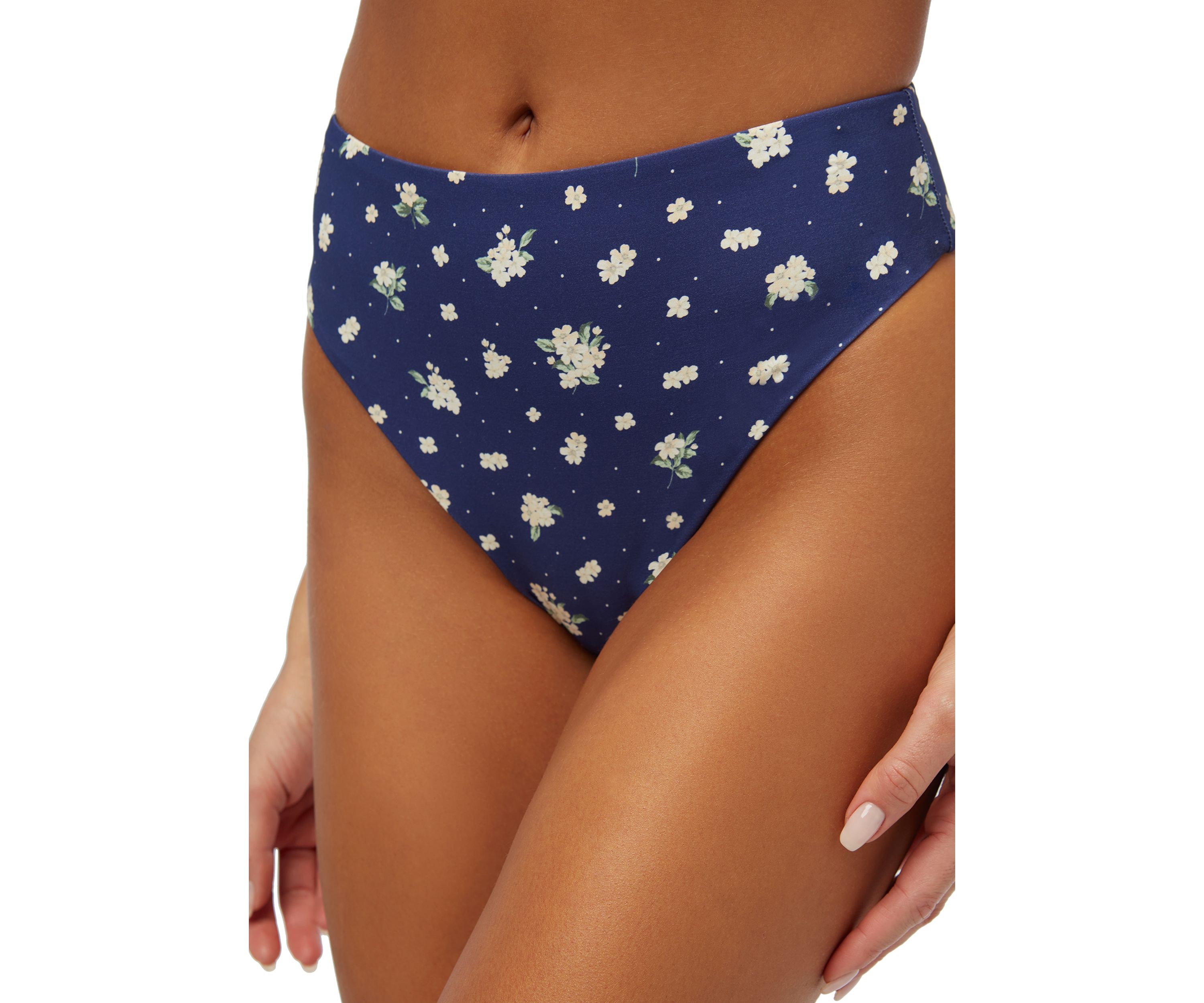 Printed High Rise Swim Bottoms
