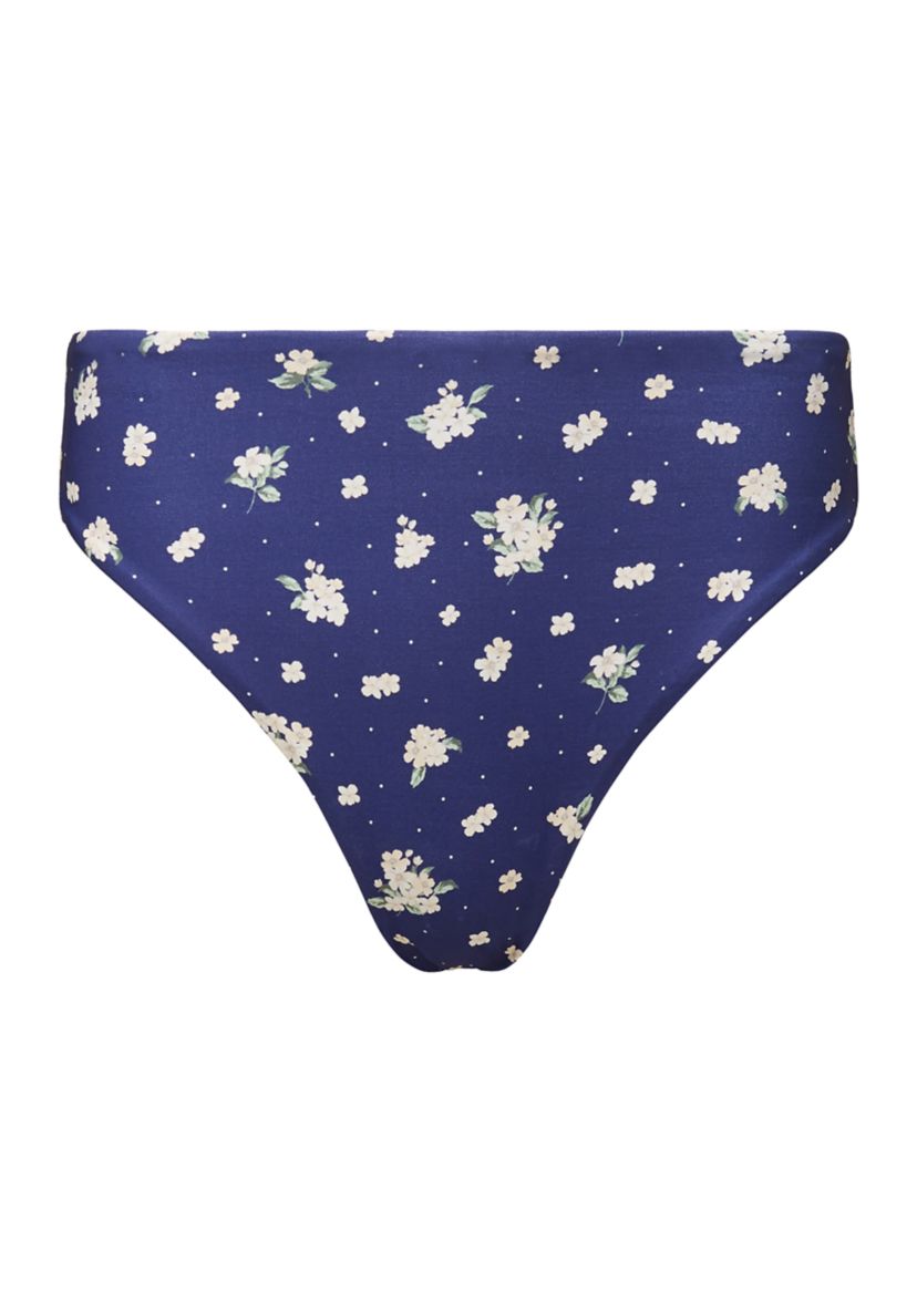 Printed High Rise Swim Bottoms