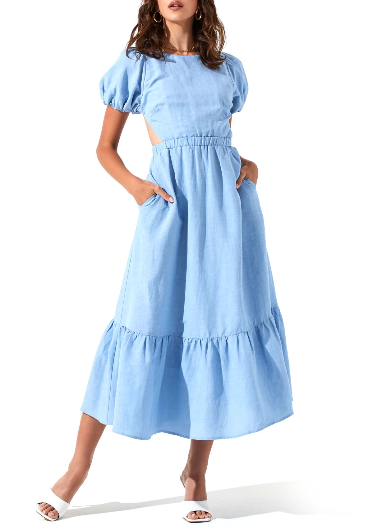 Womens Puff Sleeve Dress