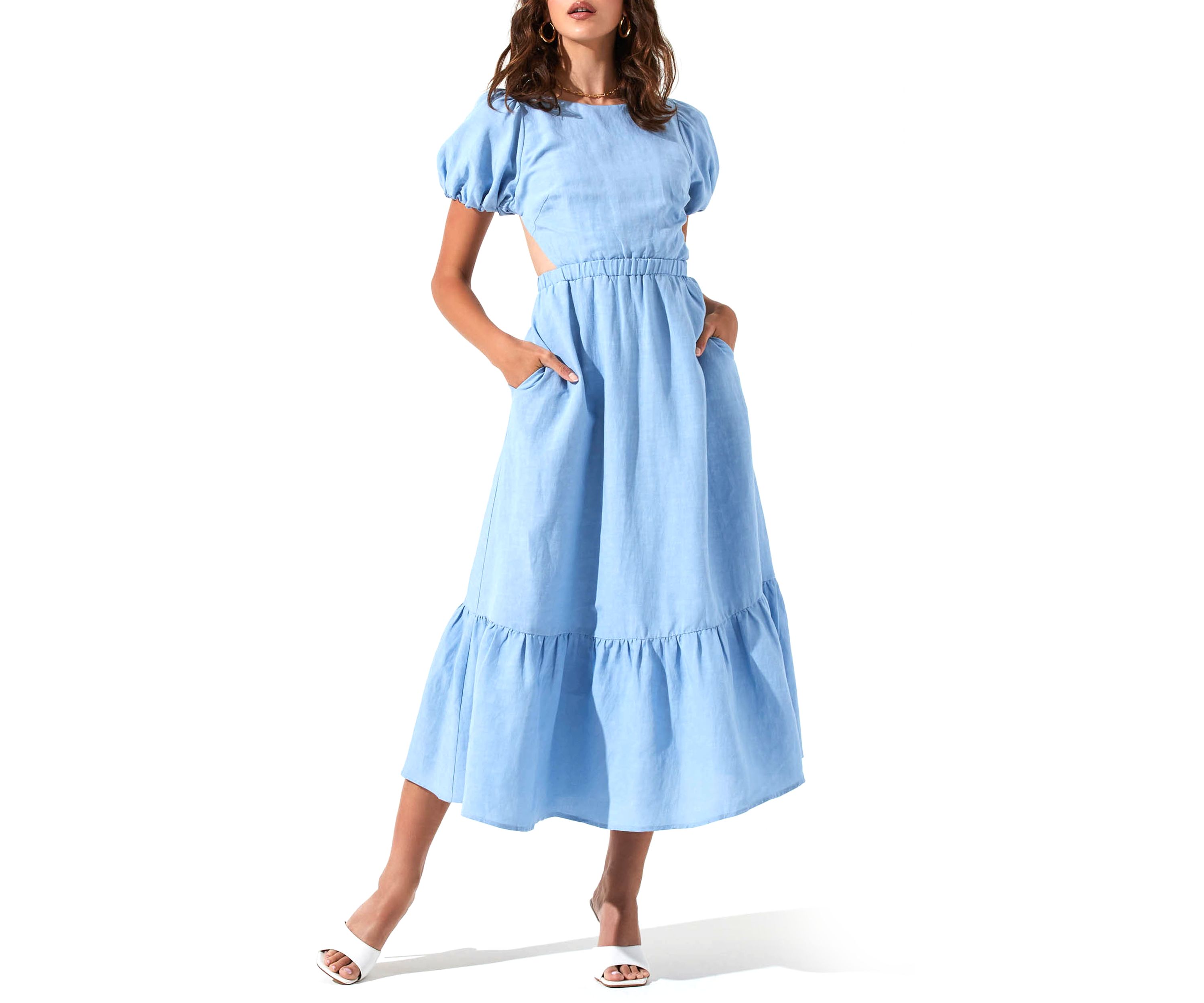 Womens Puff Sleeve Dress