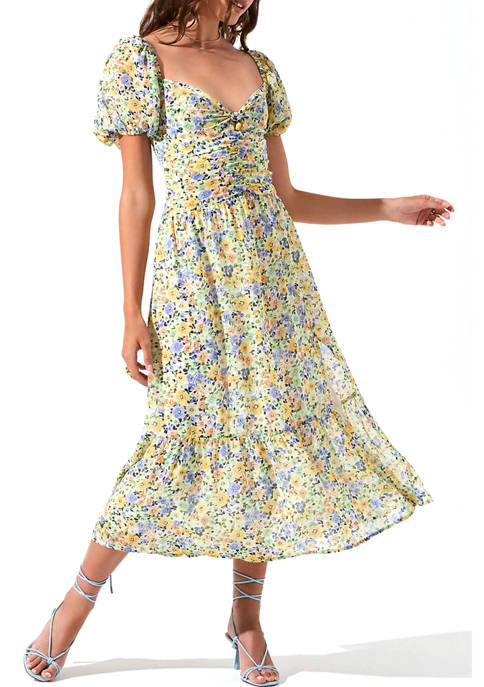 ASTR the Label Womens Puff Sleeve Floral Dress