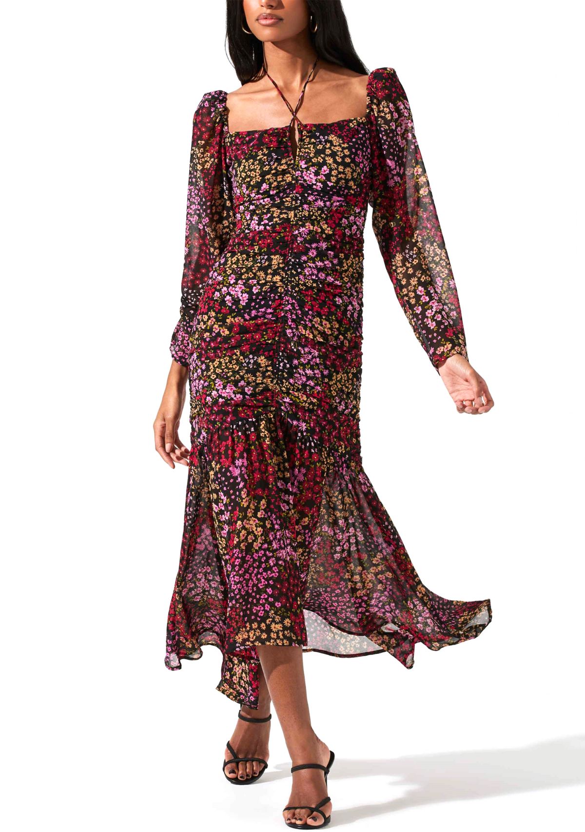 Womens Athena Ruched Dress