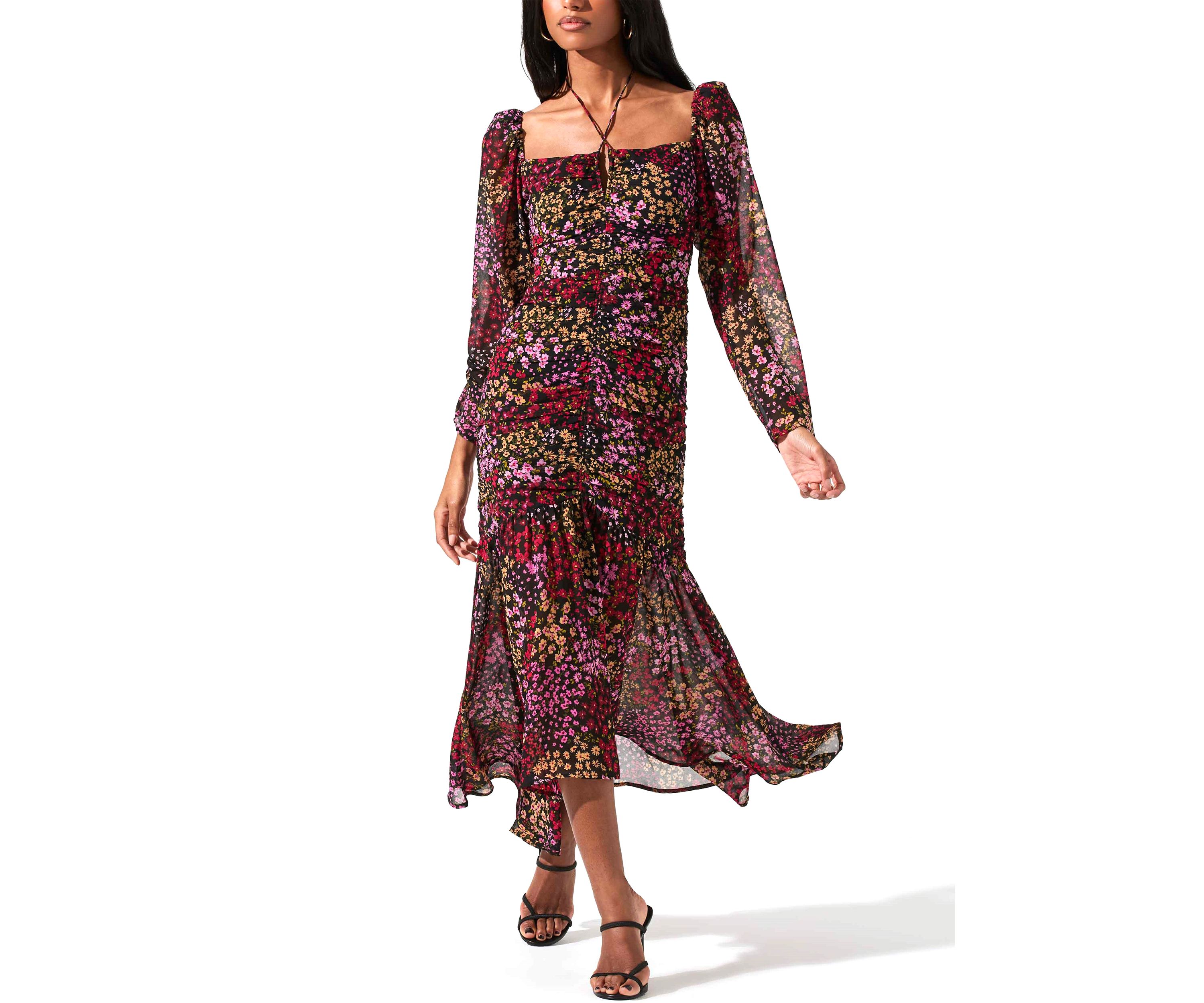 Womens Athena Ruched Dress