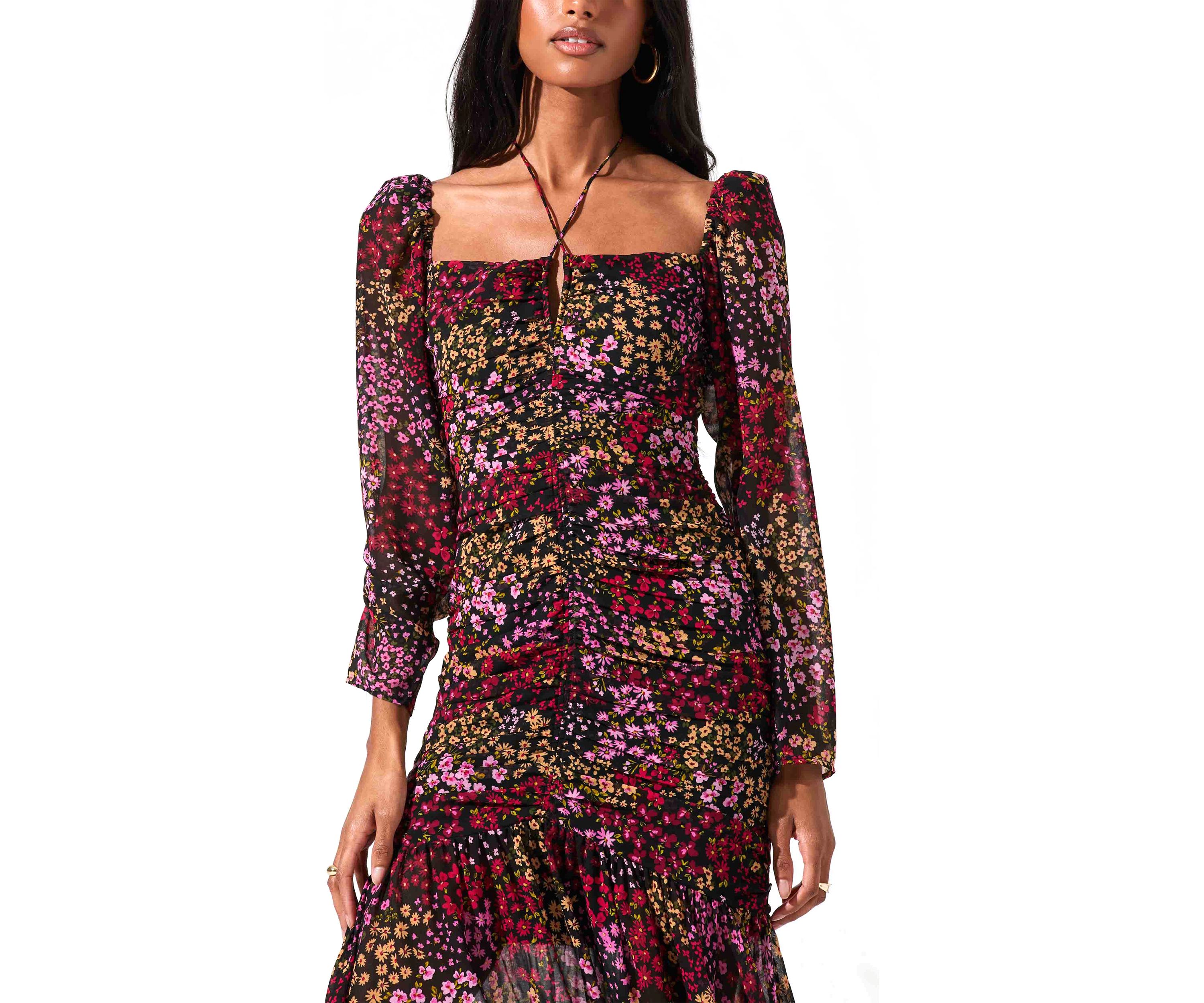 Womens Athena Ruched Dress