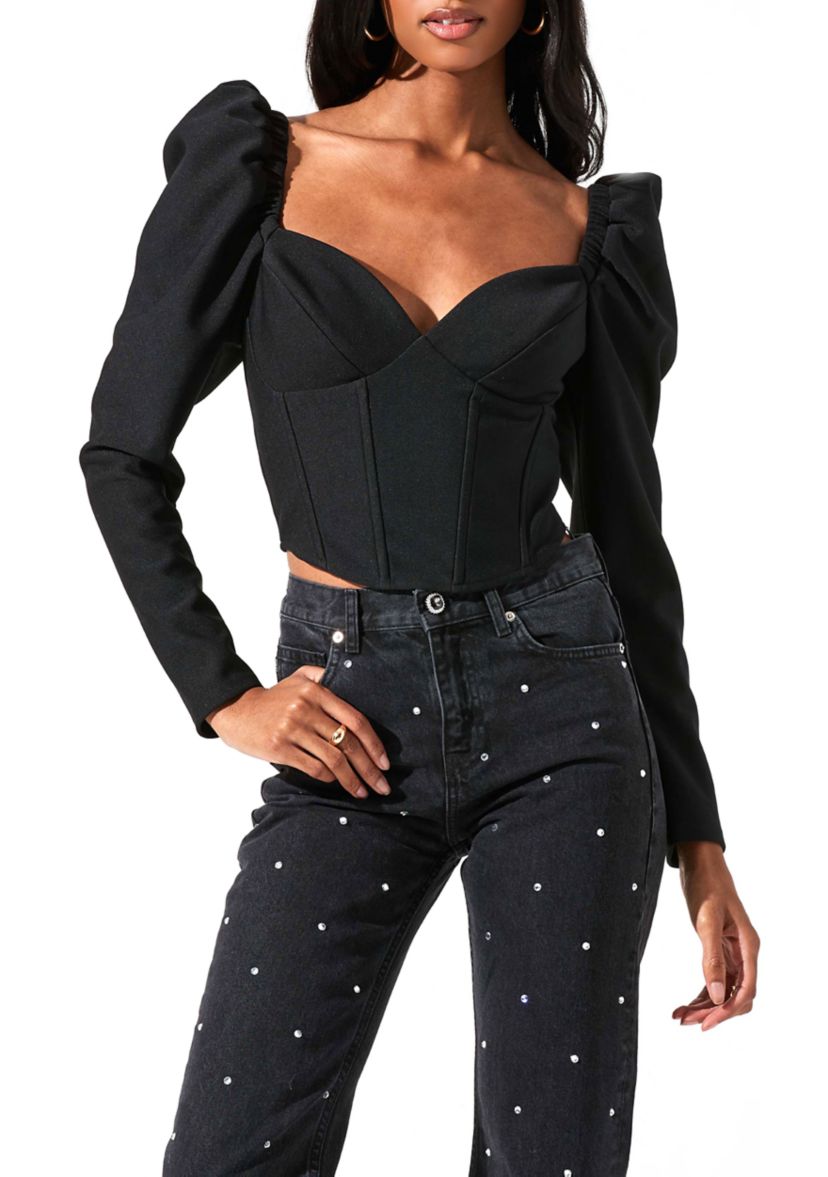 Womens Long Sleeve Betty Puff Sleeve Top
