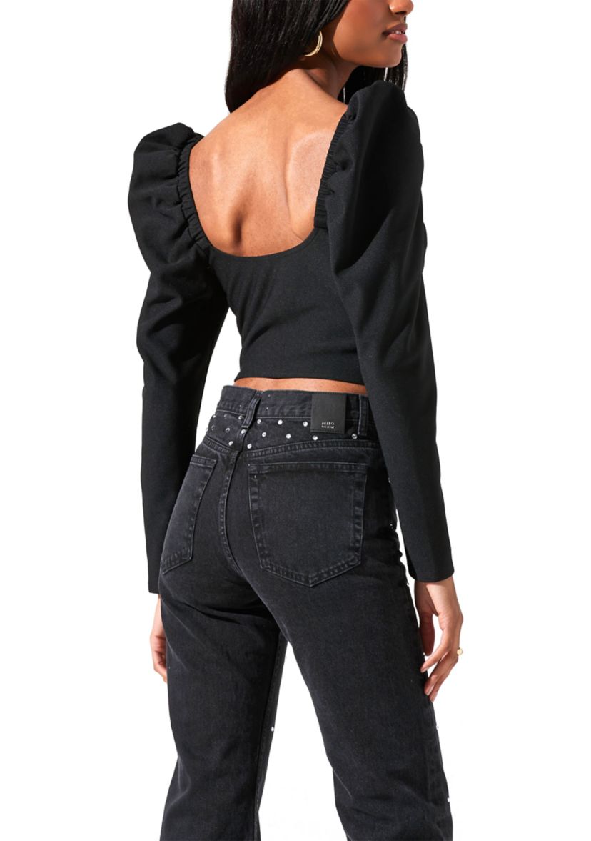Womens Long Sleeve Betty Puff Sleeve Top
