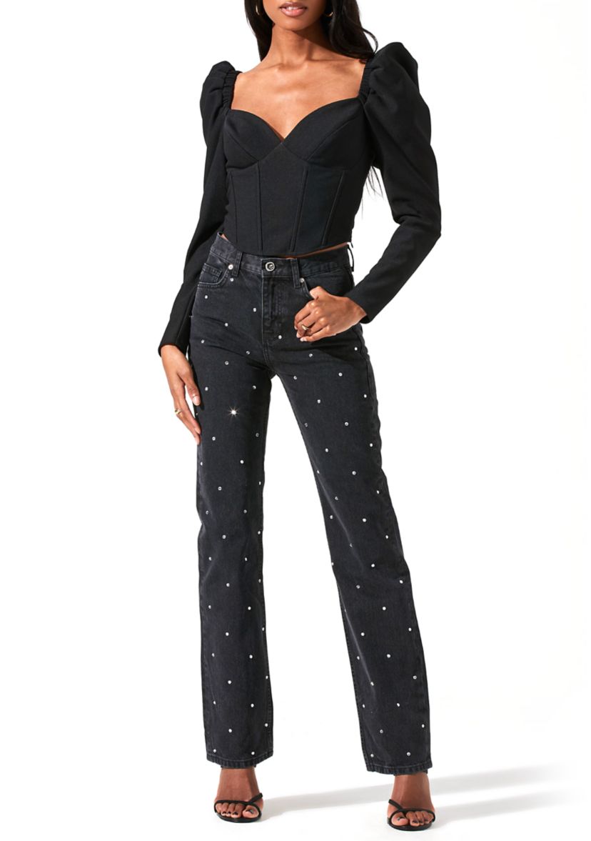 Womens Long Sleeve Betty Puff Sleeve Top