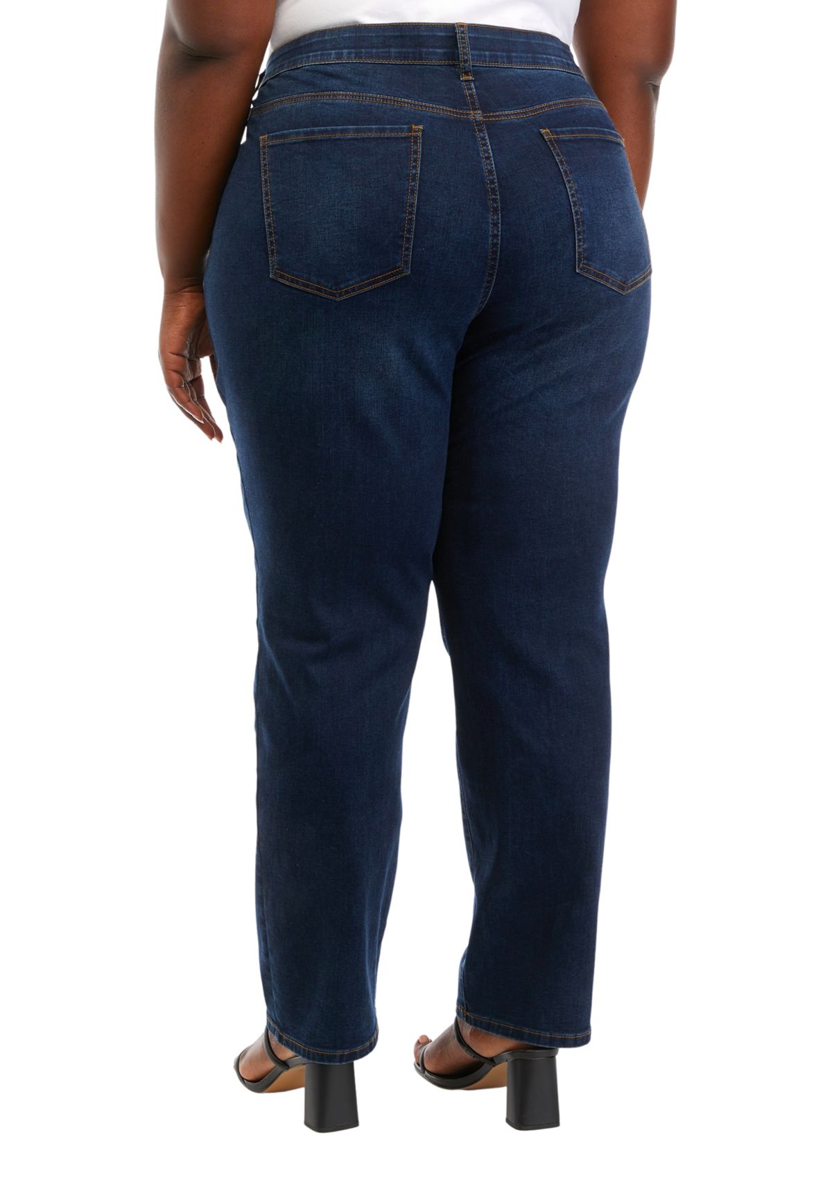 Plus Size Mid Rise Stretch Jeans