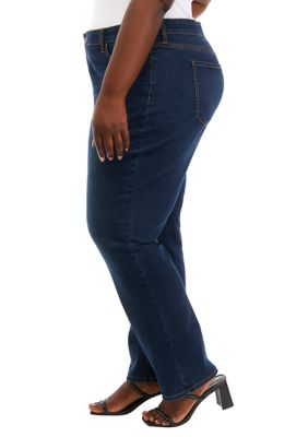 Plus Mid Rise Stretch Jeans