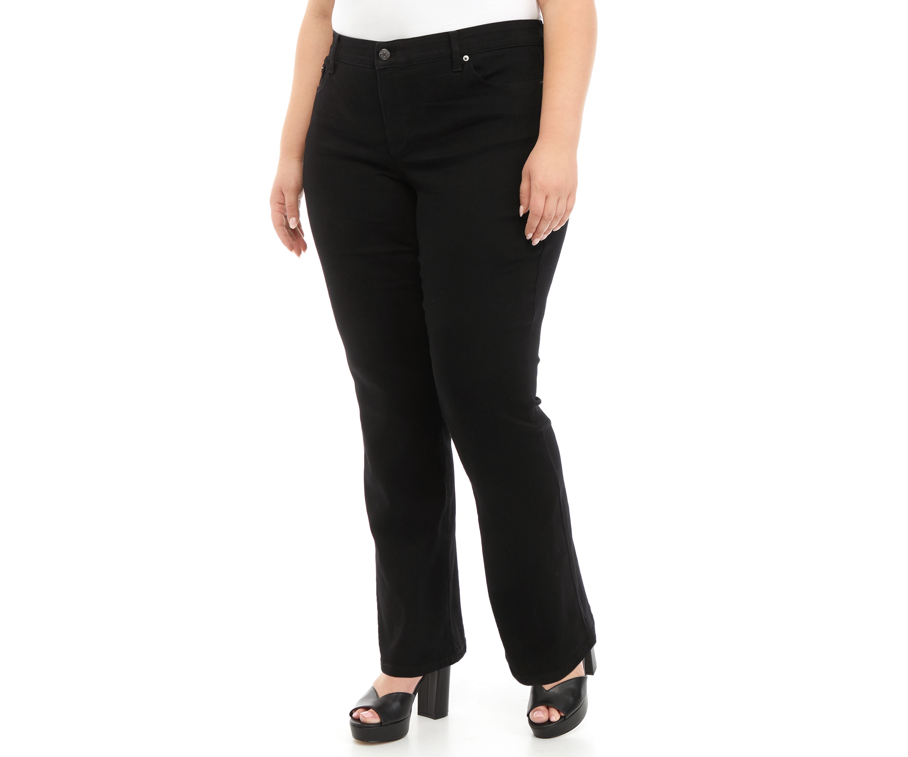 Plus Size Mid Rise Bootcut Stretch Jeans