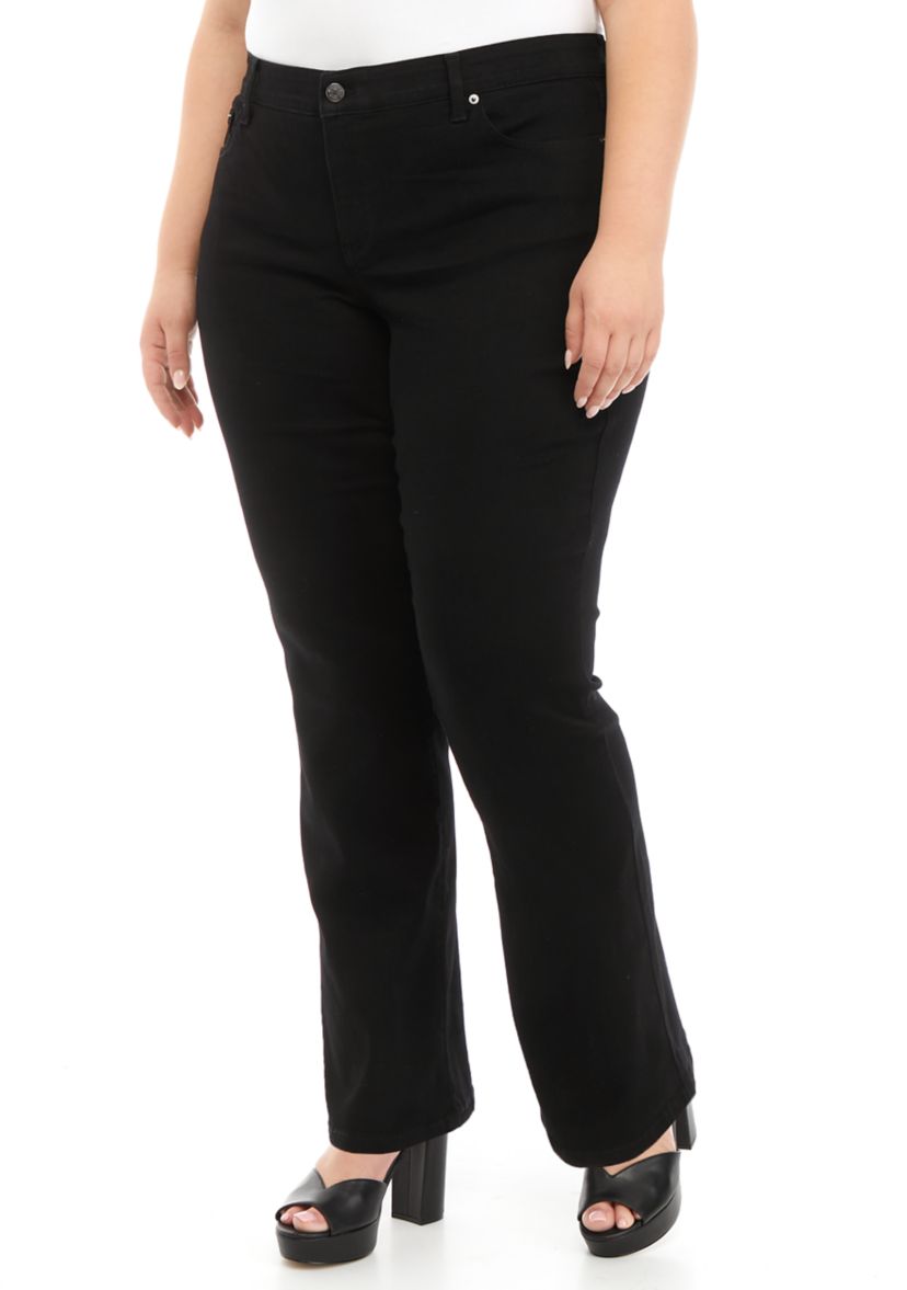Plus Size Mid Rise Bootcut Stretch Jeans