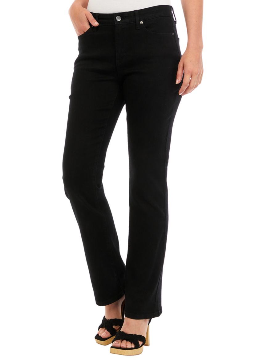Womens Mid Rise Bootcut Stretch Jeans