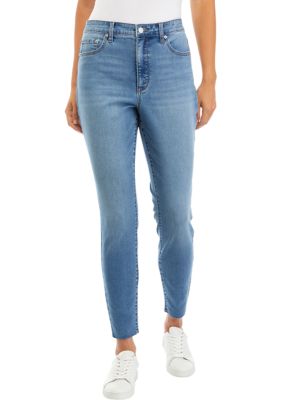 High Rise Destructed Skinny Jeans