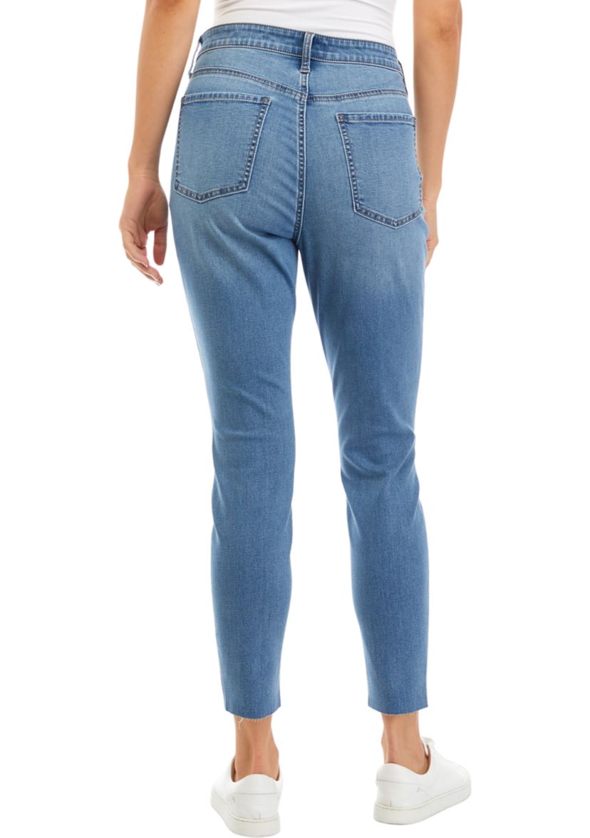 High Rise Destructed Skinny Jeans
