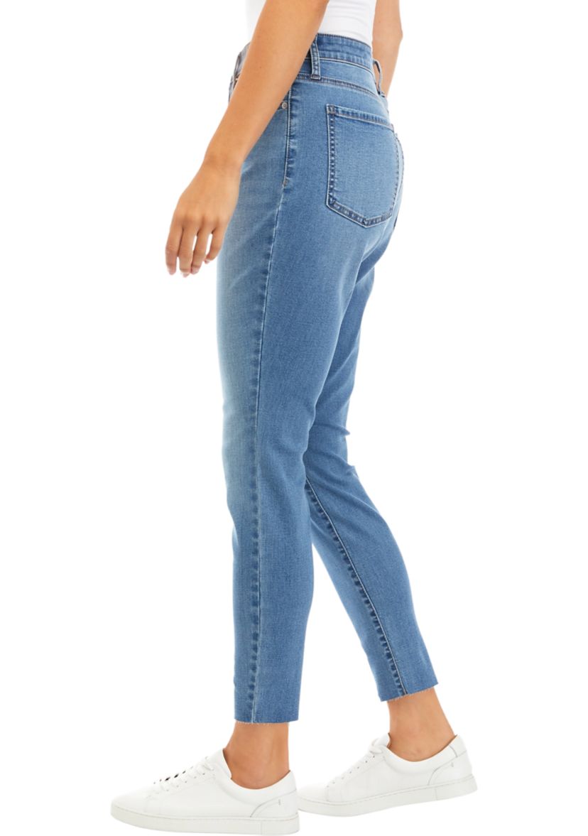 High Rise Destructed Skinny Jeans