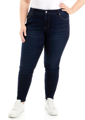 Plus 5 Pocket Mid Rise Skinny Jeans