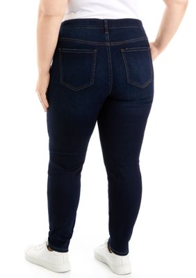 Plus 5 Pocket Mid Rise Skinny Jeans