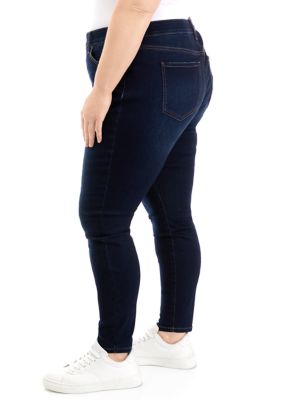 Plus 5 Pocket Mid Rise Skinny Jeans