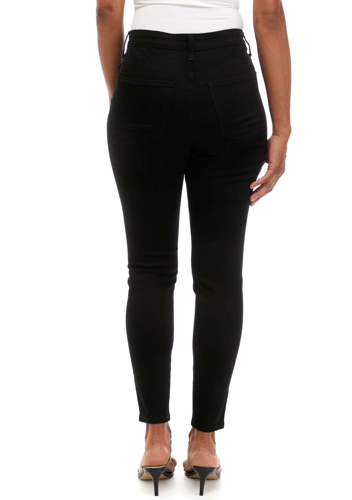 Womens Mid Rise Skinny Stretch Jeans