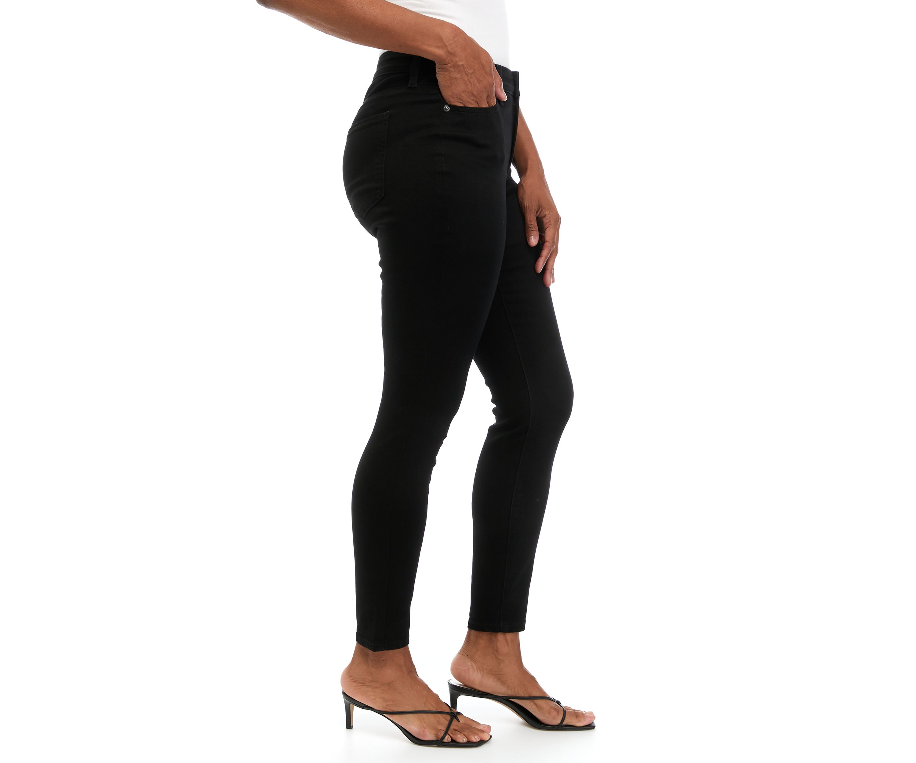 Womens Mid Rise Skinny Stretch Jeans