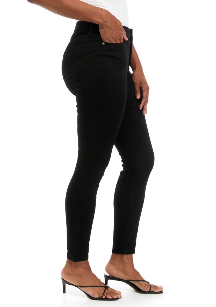 Womens Mid Rise Skinny Stretch Jeans