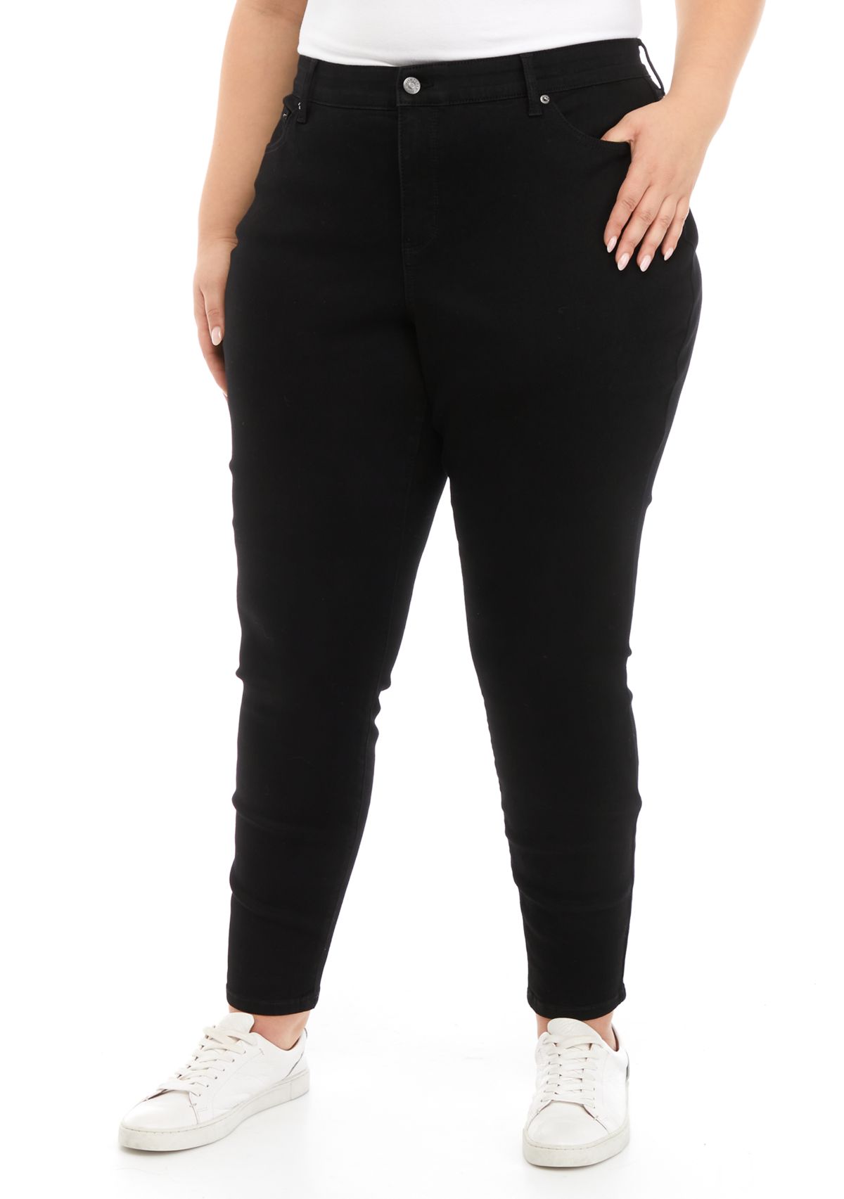 Plus Size Mid Rise Skinny Curvy Jeans