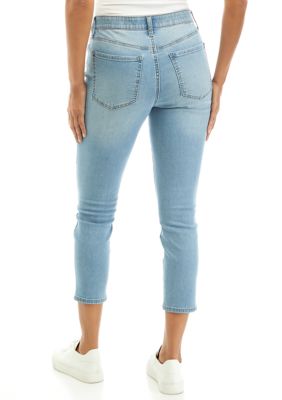 Mid Rise 5 Pocket Denim Cropped Jeans