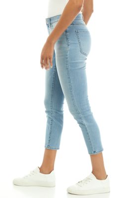 Mid Rise 5 Pocket Denim Cropped Jeans