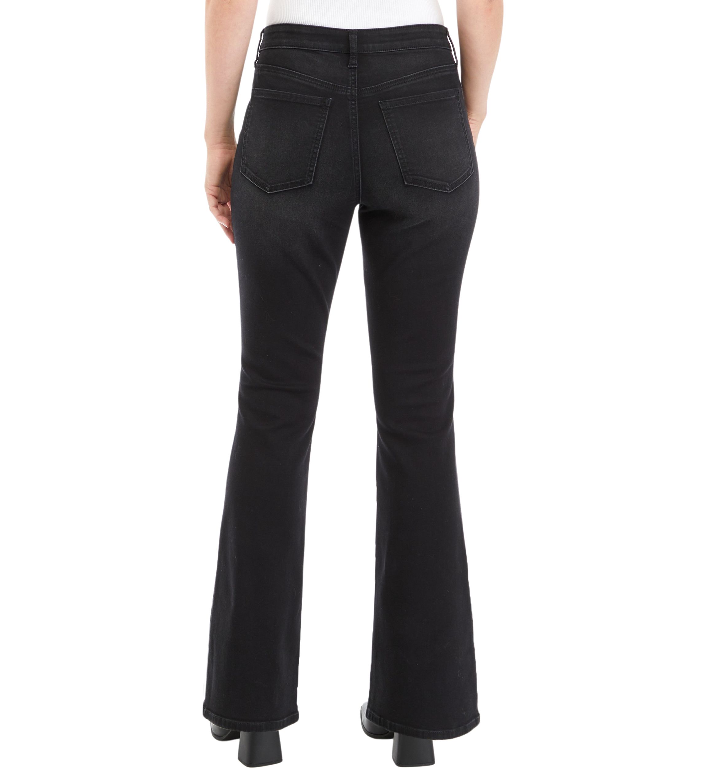 Womens High Rise Split Hem Flare Jeans