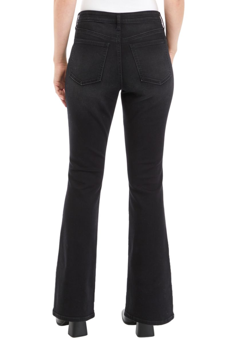 Womens High Rise Split Hem Flare Jeans
