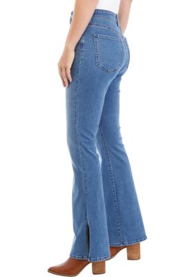 Women's High Rise Split Hem Flare Jeans