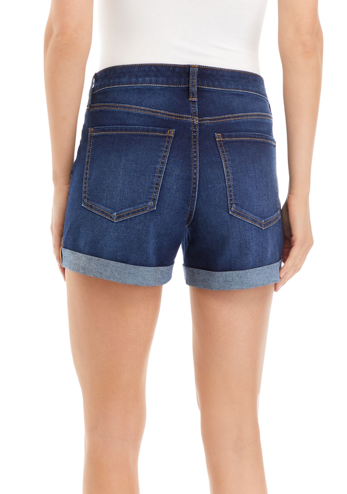 Womens Mid Rise 4" Denim Shorts