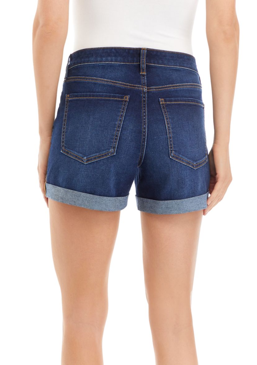 Womens Mid Rise 4" Denim Shorts