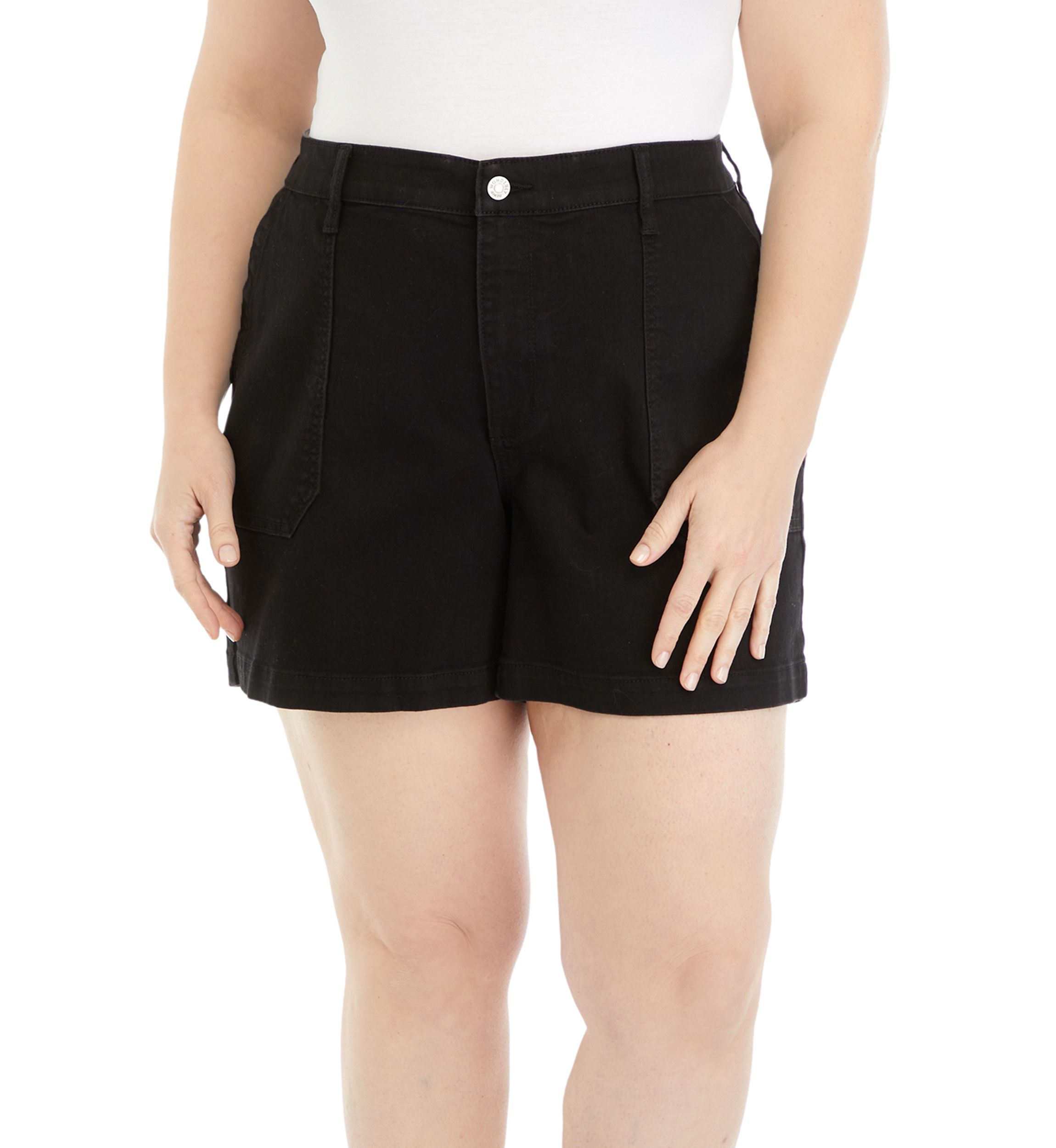Plus Size Mid Rise Utility Shorts