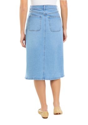 Women's Button Front Denim Skirt