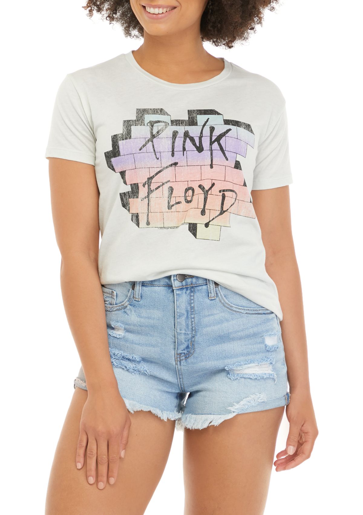 Juniors Short Sleeve Pink Floyd Graphic T-Shirt 