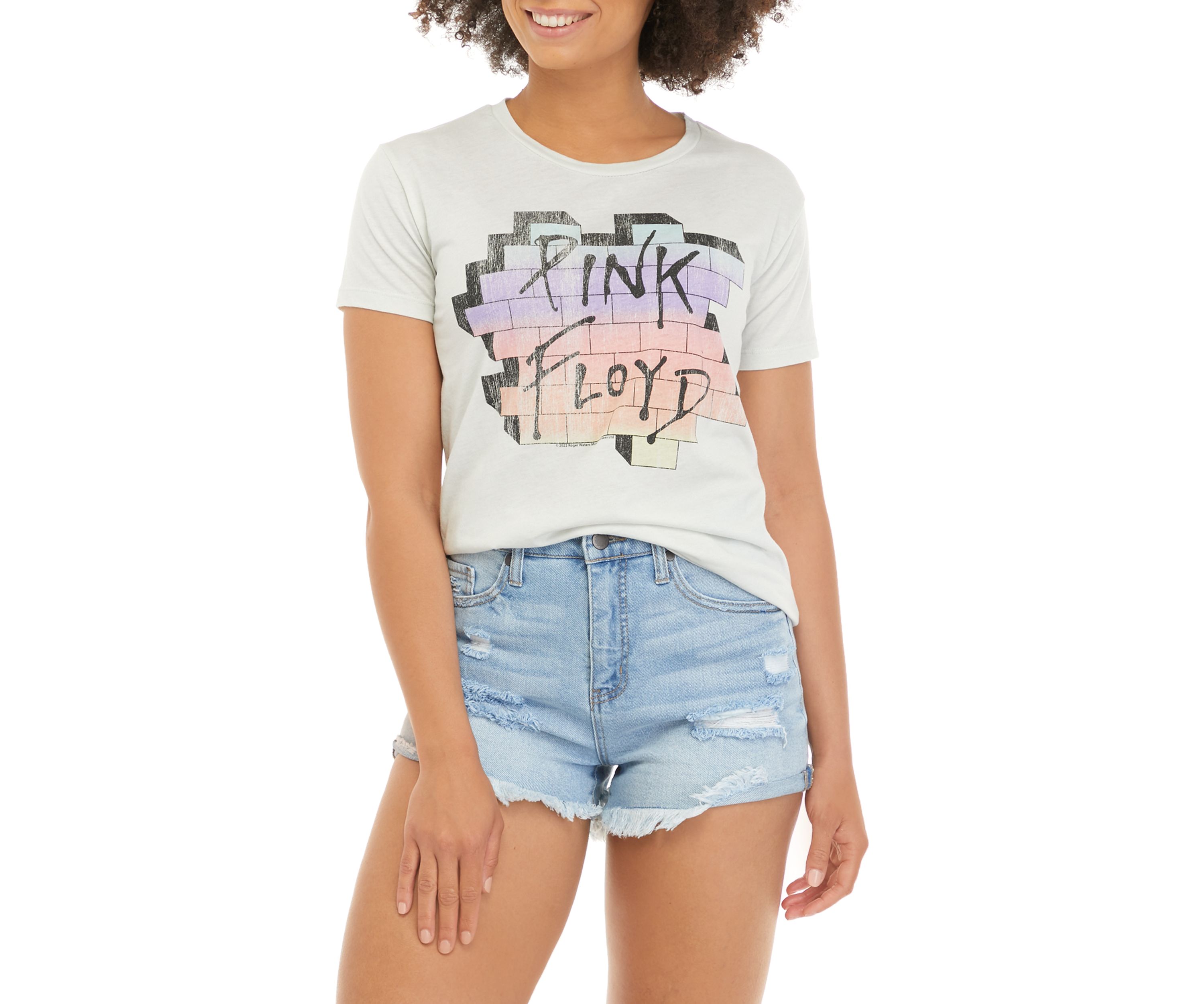 Juniors Short Sleeve Pink Floyd Graphic T-Shirt 