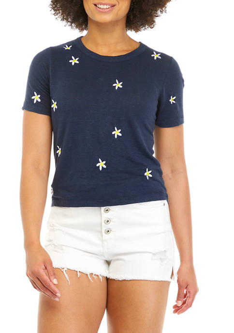 Chaser Short Sleeve Cropped Easy Stars T-Shirt