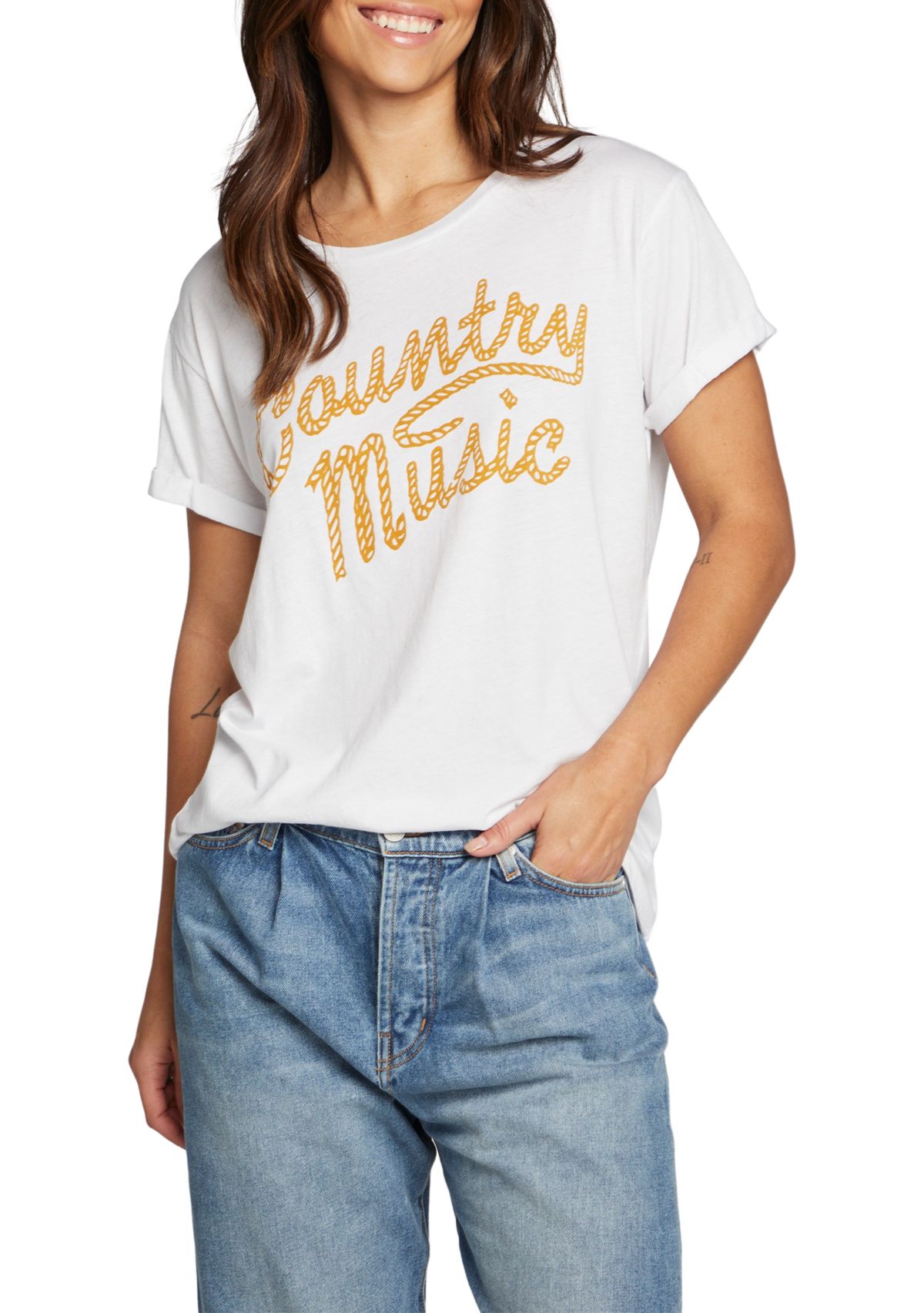 Womens Country Music Vintage Jersey Short Sleeve Graphic T-Shirt