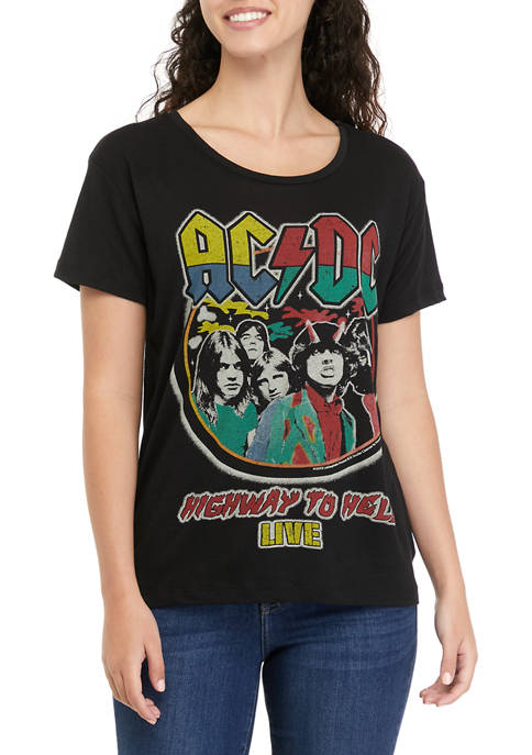 Chaser Womens Short Sleeve ACDC Graphic T-Shirt