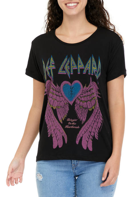 Chaser Womens Short Sleeve Def Leppard Graphic t-Shirt