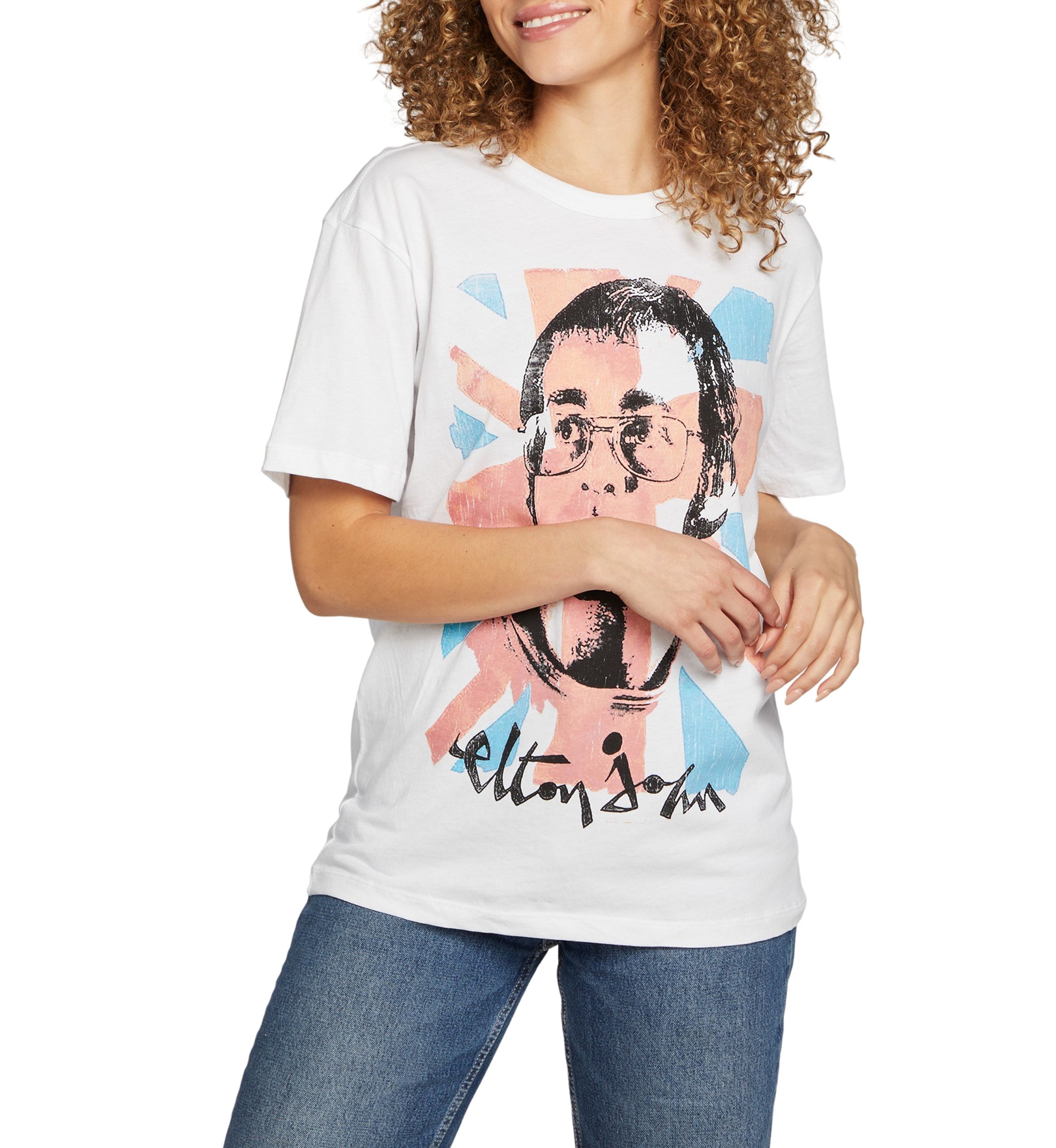 Womens Elton John Cotton Jersey Graphic T-Shirt