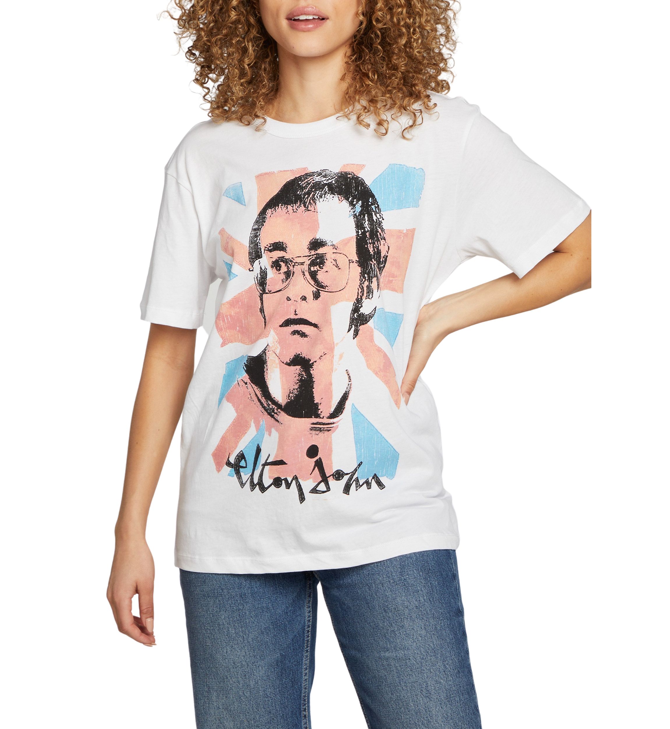 Womens Elton John Cotton Jersey Graphic T-Shirt