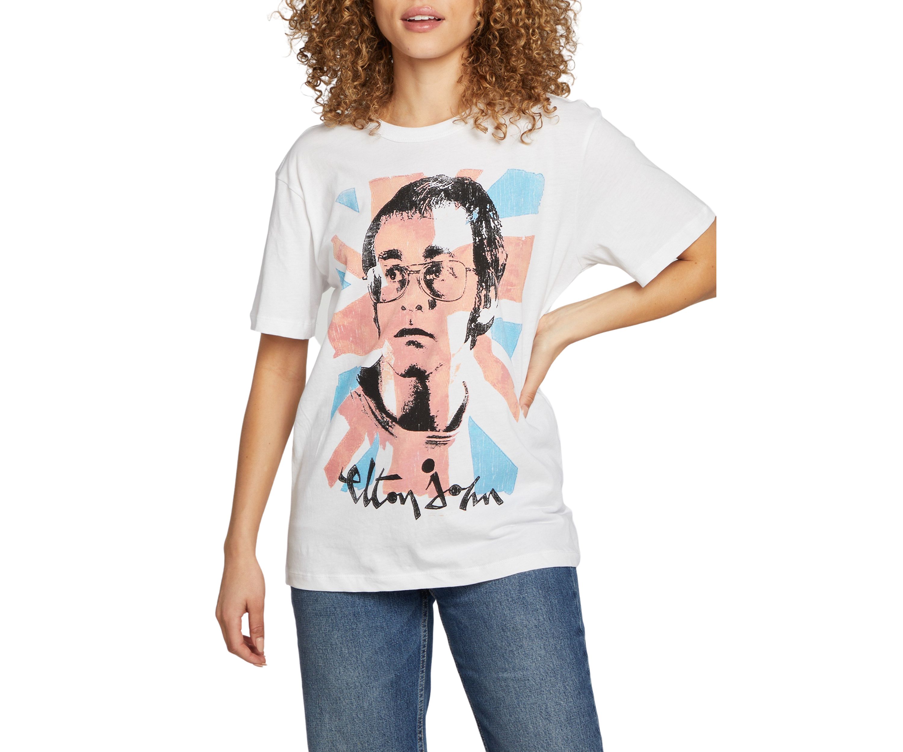Womens Elton John Cotton Jersey Graphic T-Shirt